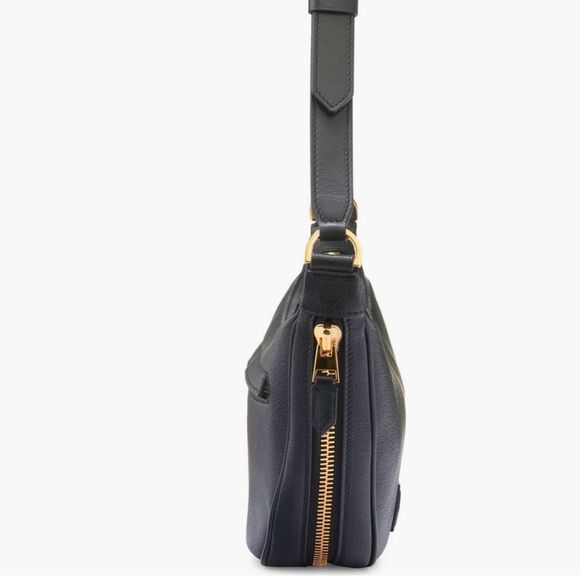 Tom Ford Black Crescent Leather Crossbody Sling Bag NWT - Picture 7 of 9